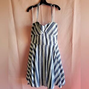 Retro Rockabilly striped halter dress